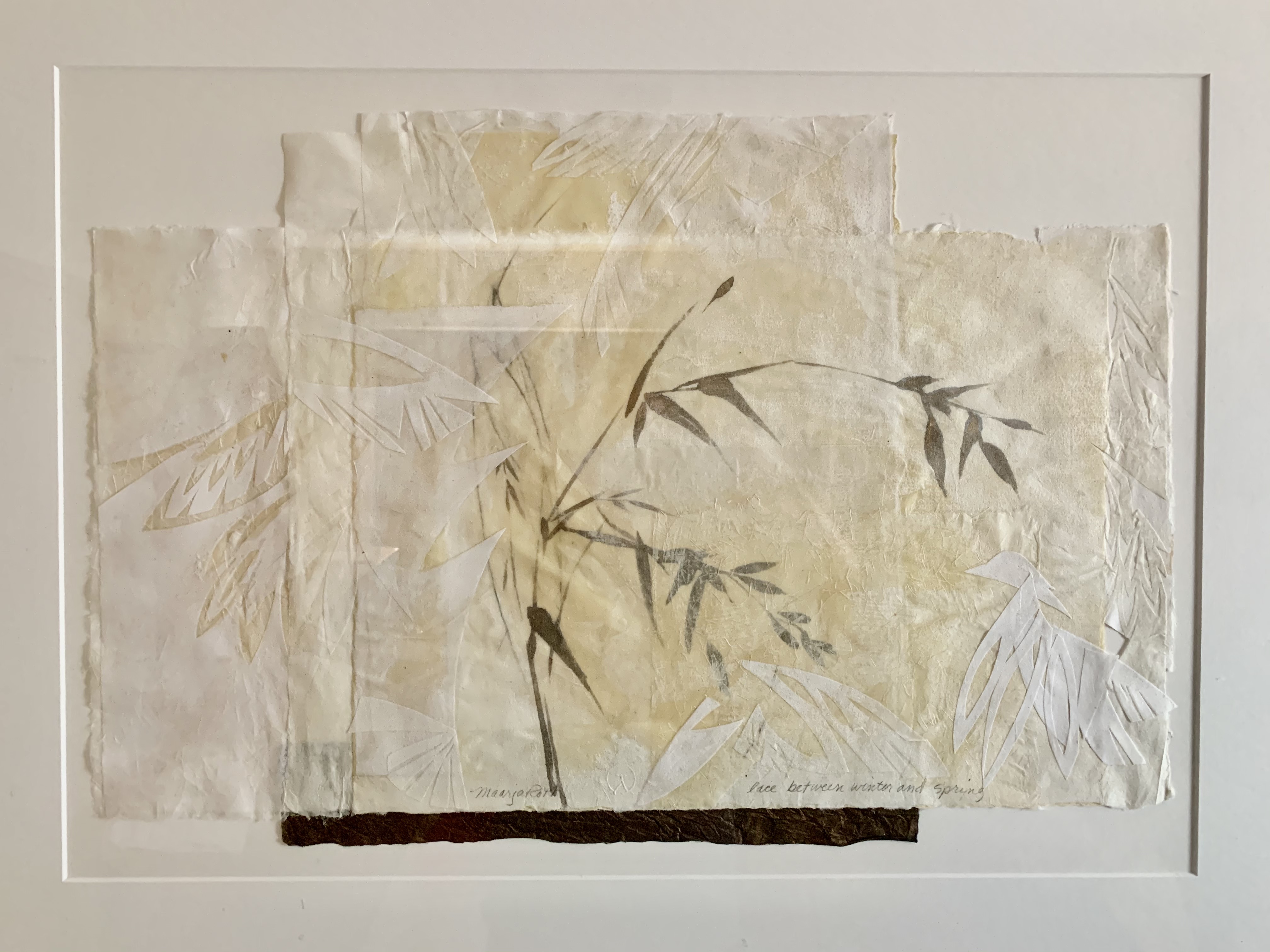 3. trees "Lace between winter and spring", 15" x 23", collage