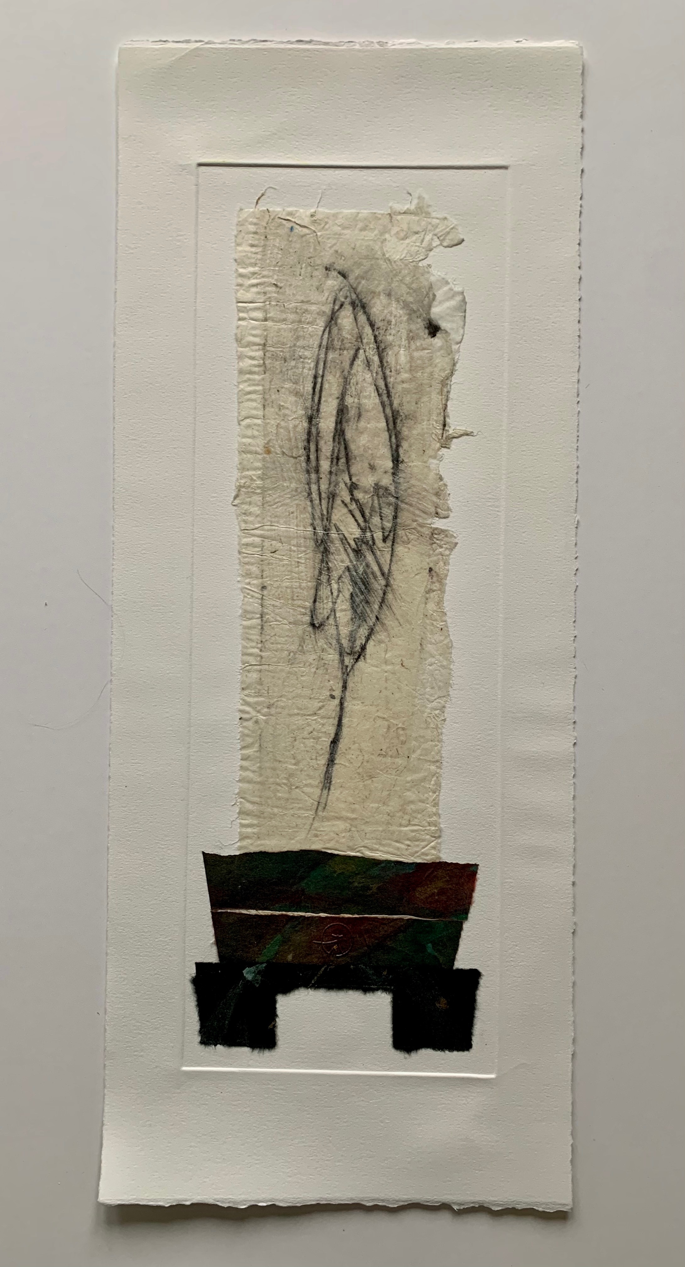 1. sacred vessals "Delicate strength", 22" x 9", monoprint collage