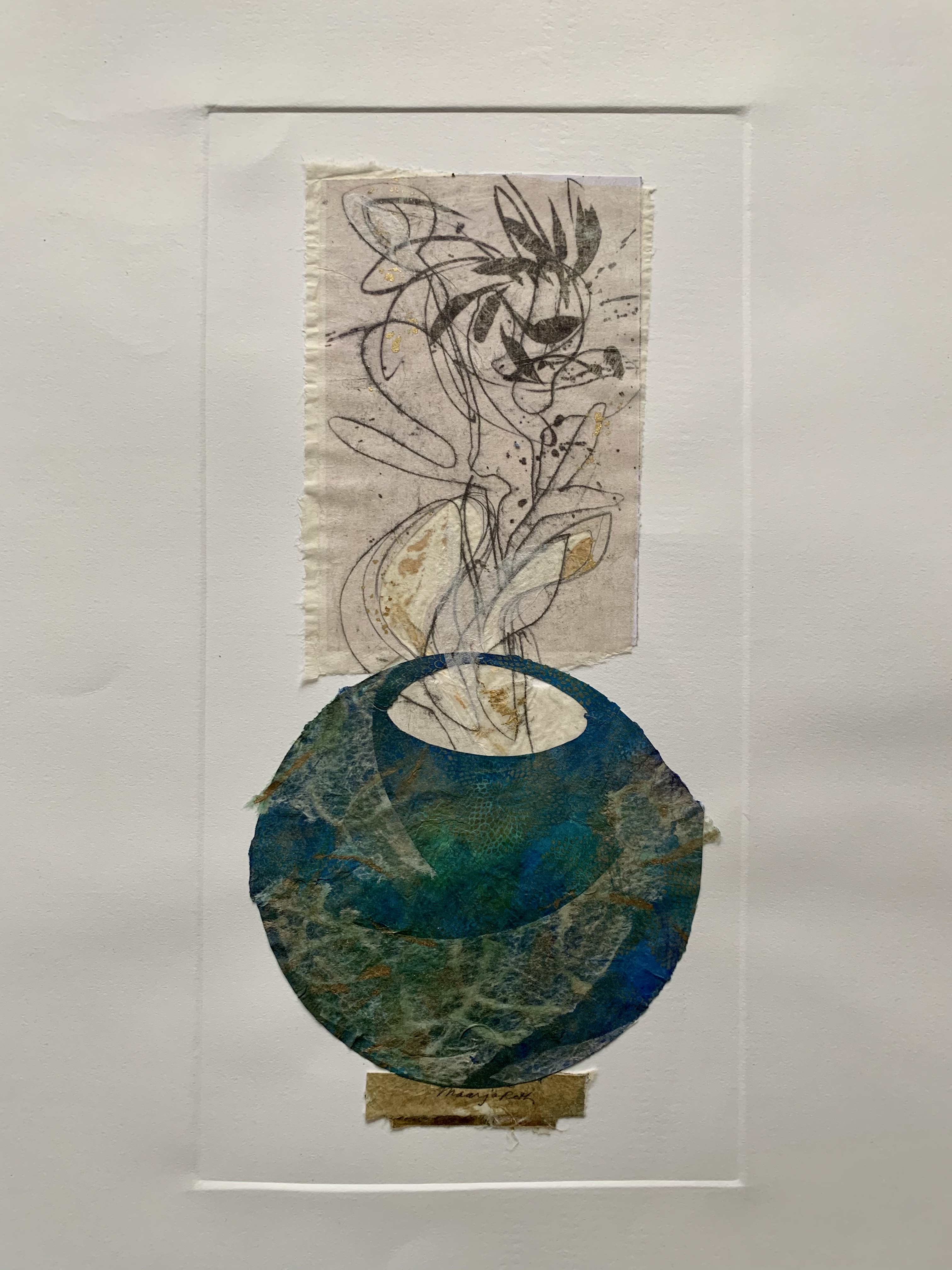 sacred vessals "Energy", 22" x 14 1/2", monoprint collage