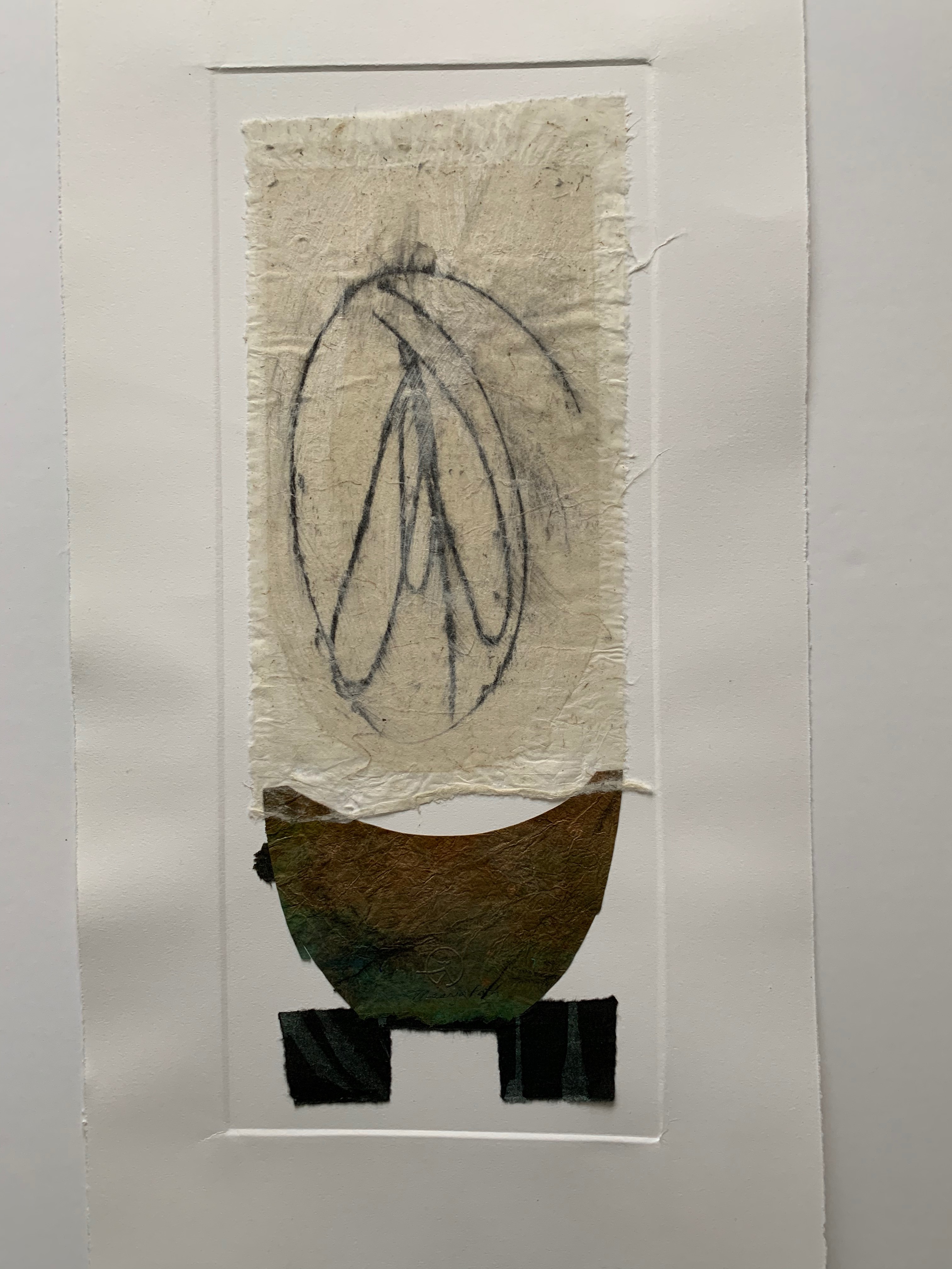 1.sacred vessals "Embrace", 22" x 12", monoprint collage