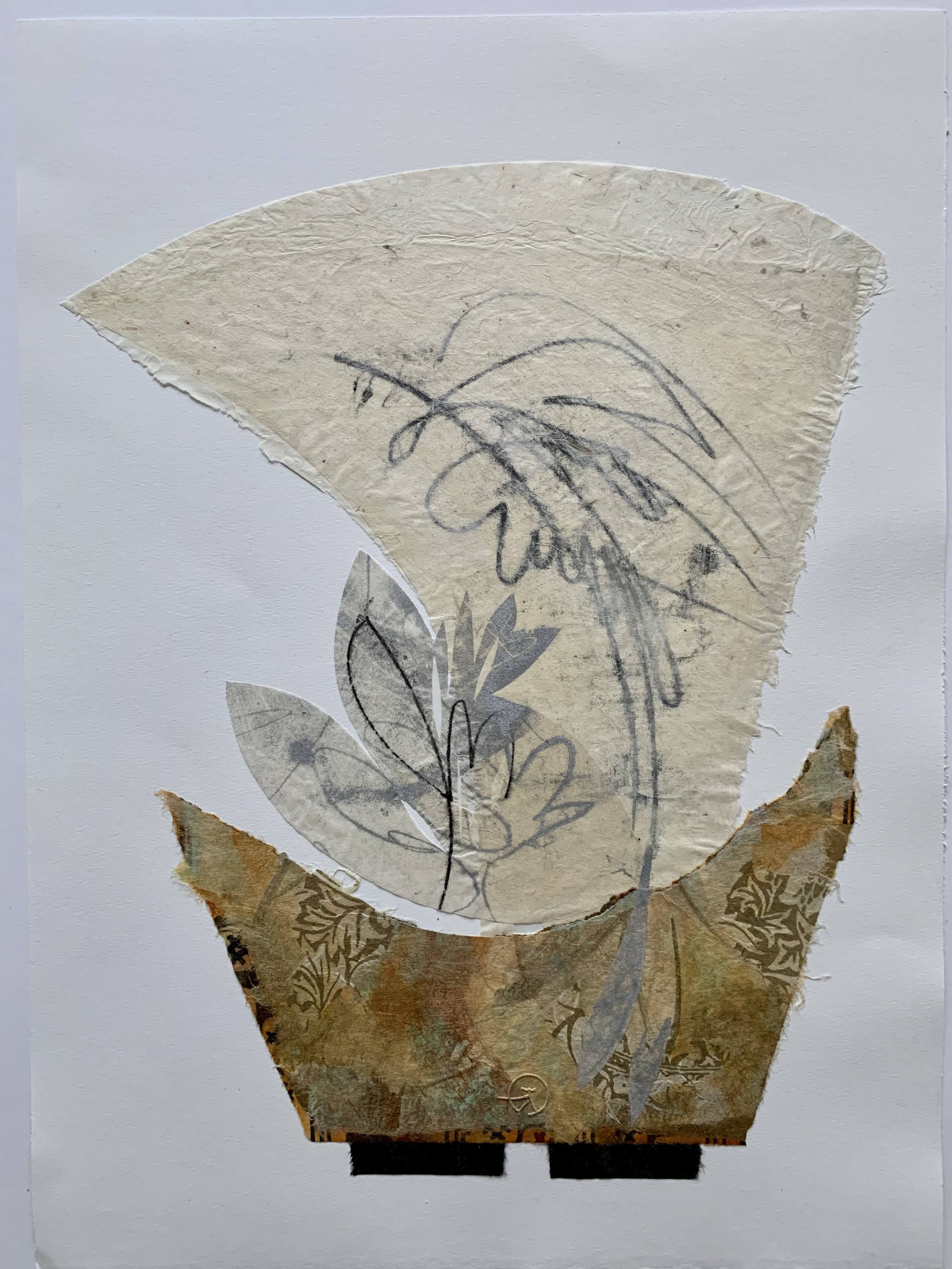1. sacred vessals "Gentle sway", 19" x 14", monoprint collage