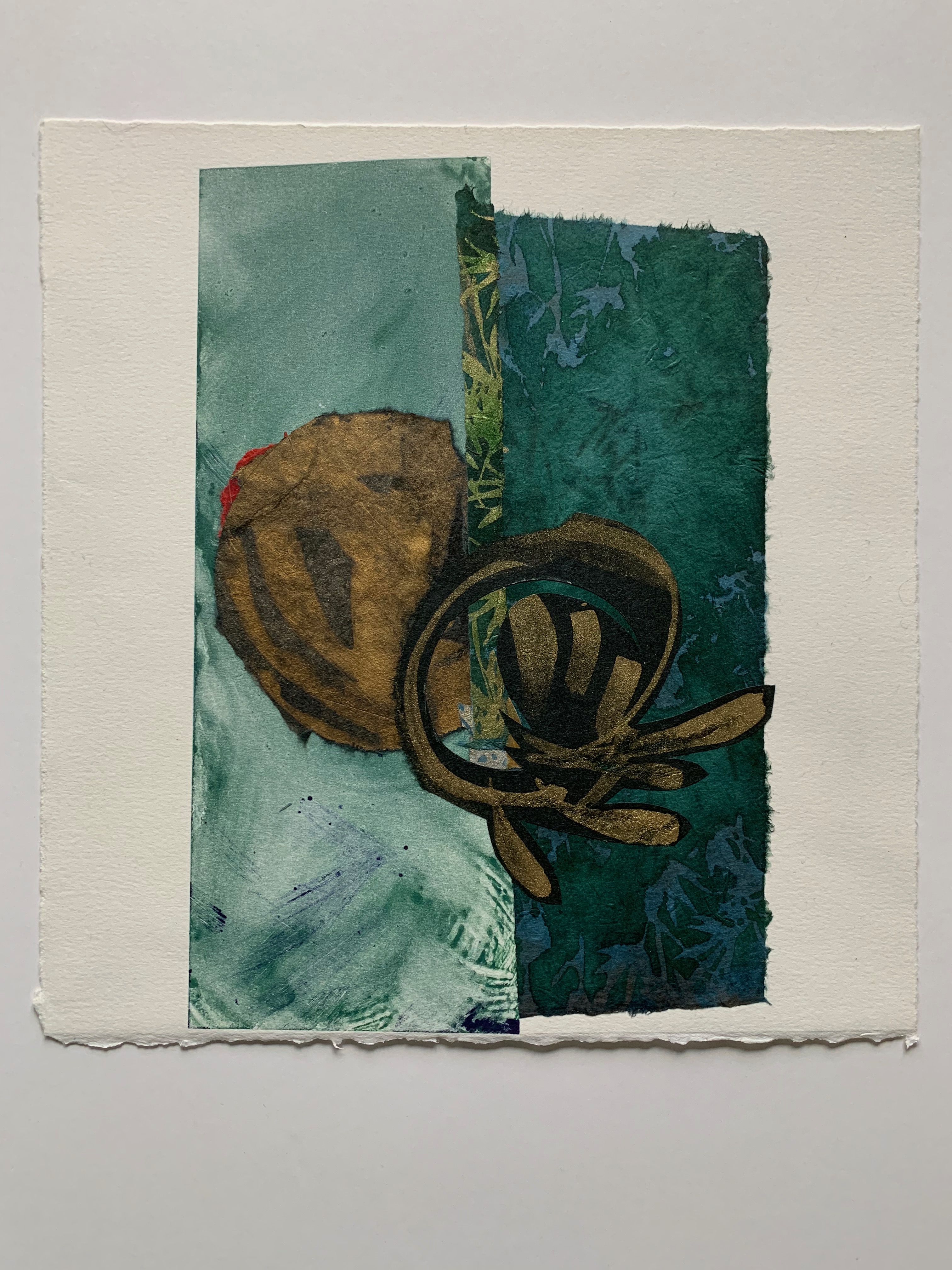 #1 silence and space "Silence and space", 11 1/2" x 11", monoprint