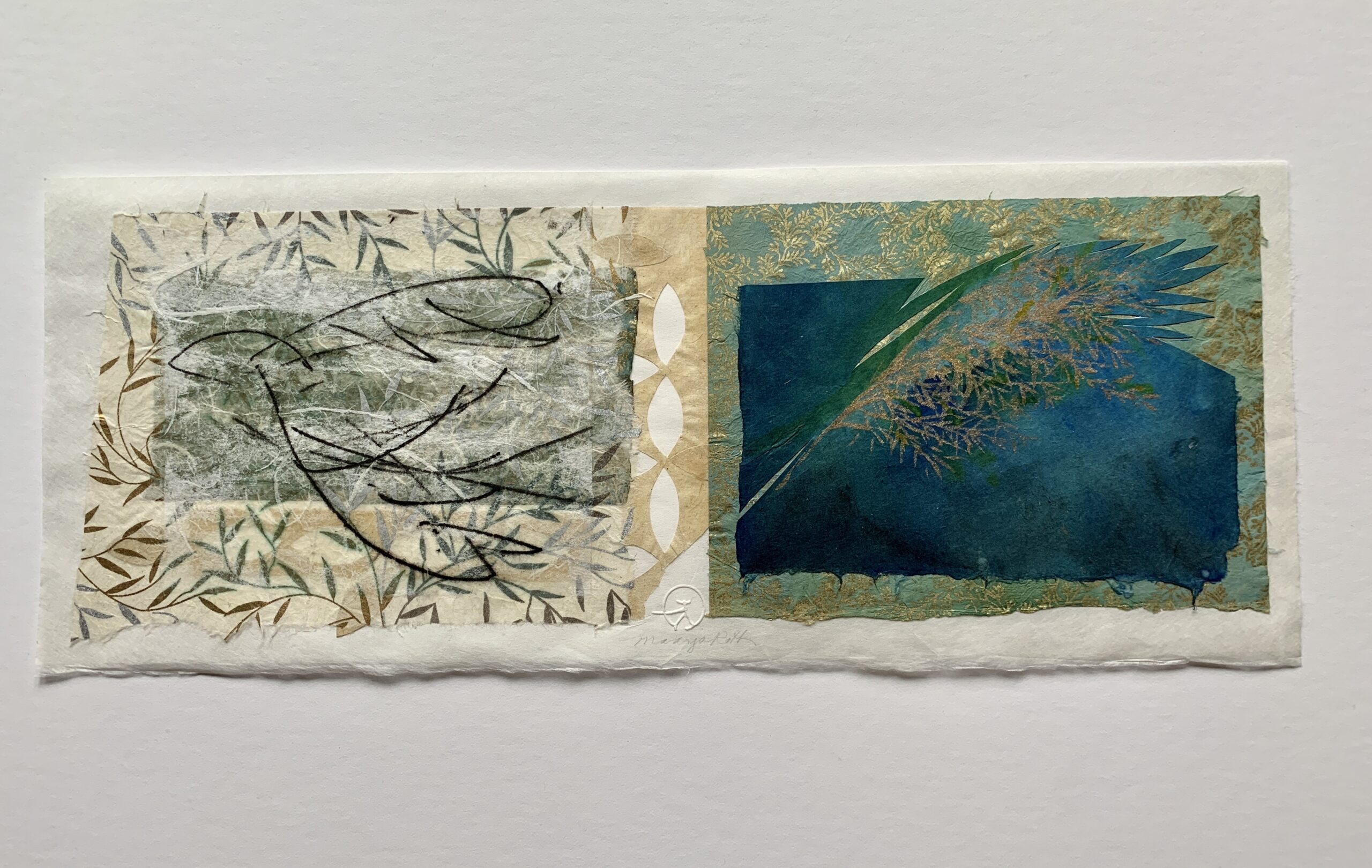 638A904F-50BA-4D5E-8195-4D580ACCAD4A "Separating ways", 7 1/2" x 18 1/2", monoprint collage