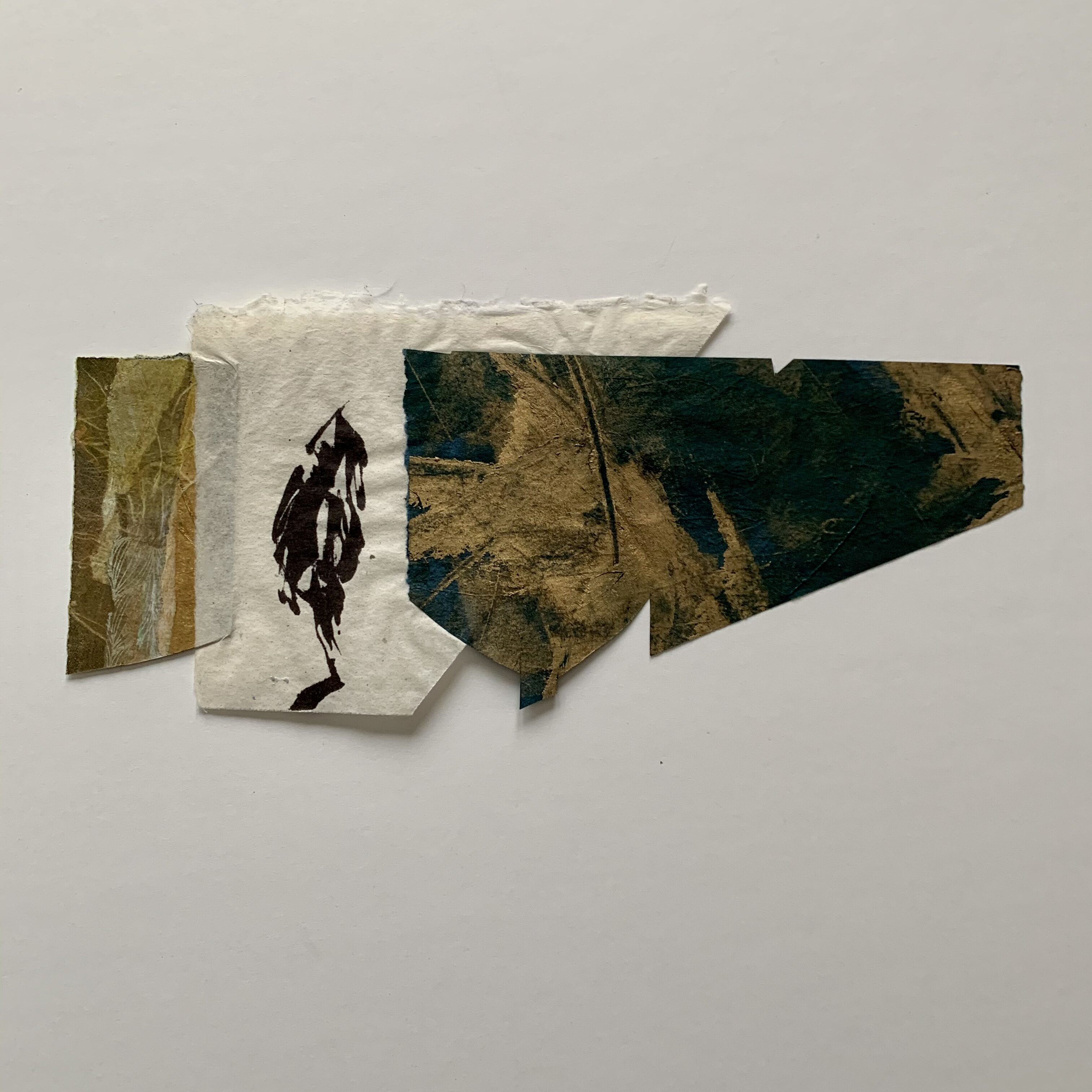 3. Trees "Tree Scape", 6 1/2" x 12 1/2", monoprint collage